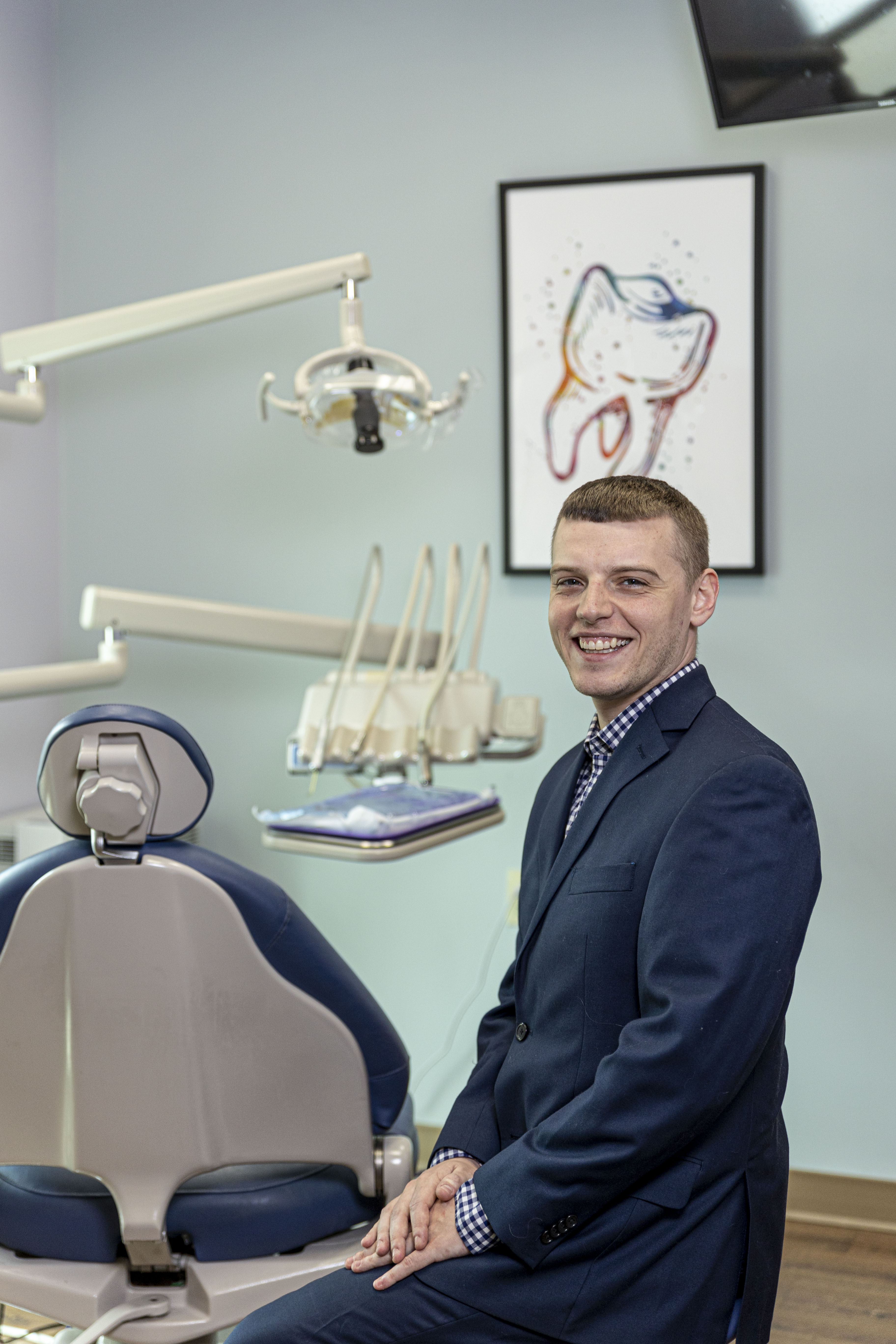 Professional headshot in a Maine dental office — Studio44 North